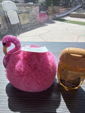 Bath & Body Works  Flamingo PocketBac Sanitizer Holder W/Hand Sanitizer